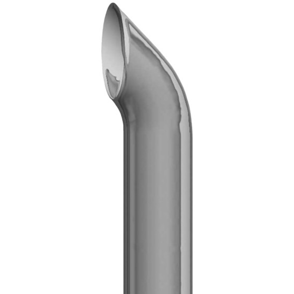 BESTfit Chrome West Coast Turn Exhaust Stack - 102 Inch X 7 Inch O.D.