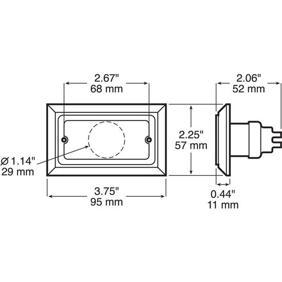 Rectangular Amber Clearance & Side Marker Light