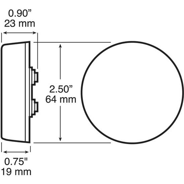 2.5 Inch Round Clearance/Marker Light Red