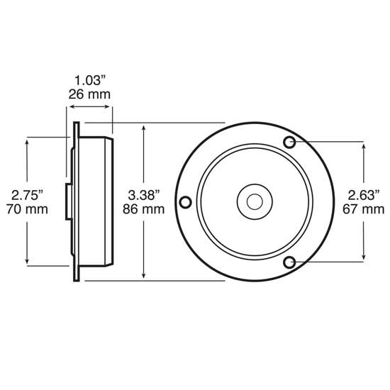 2.5 Inch Amber LED 163 Clearance & Marker Light W/ Flange