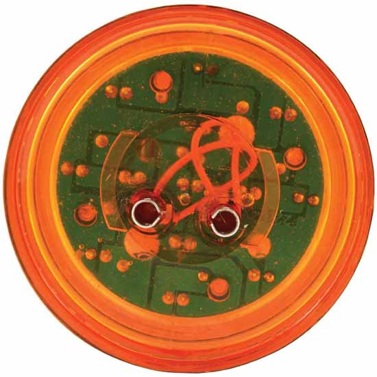 2 Inch Round 9 LED Marker Light W/ Rippled Lens - Amber LED/ Amber Lens