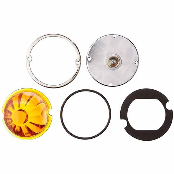 Large Flush Mount Watermelon Glass Marker Clearance Light Kit -  Amber Lens