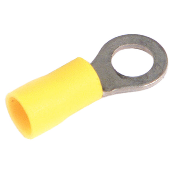 Yellow Vinyl Ring Terminals W/ Size 8 - 10 Stud, 12-10 Gauge