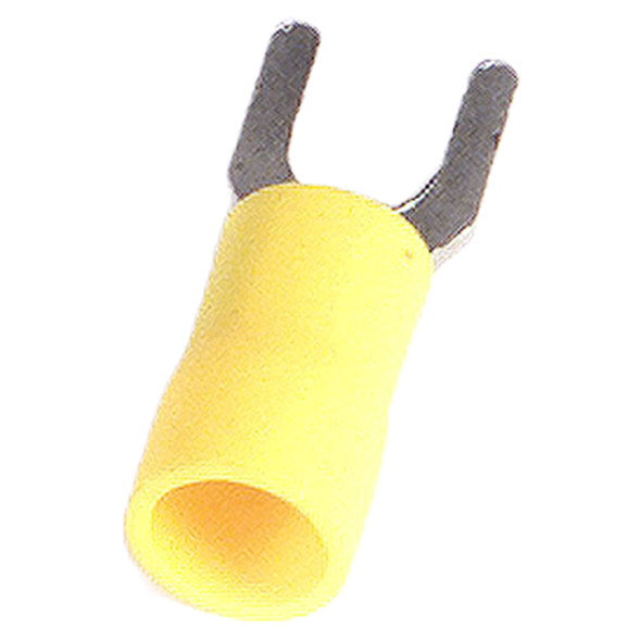 Yellow Vinyl Spade Terminals W/ Size 8 - 10 Stud