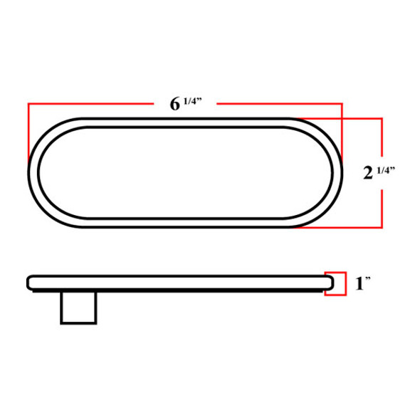 2 X 6 Inch Oval Red LED Stop, Turn & Tail Light W/ 12 Diodes & Clear Lens