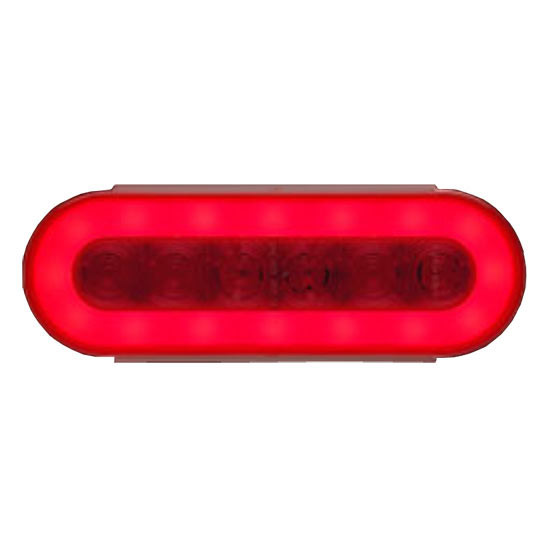 6 LED Oval Stop, Turn & Tail Glolight W/ 3 Prong Plug - Red LED/ Red Lens