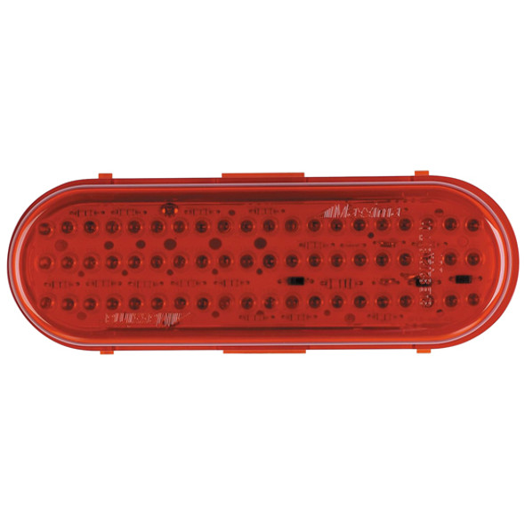 6 Inch 60 Diode Oval Red LED Stop, Turn & Tail Light
