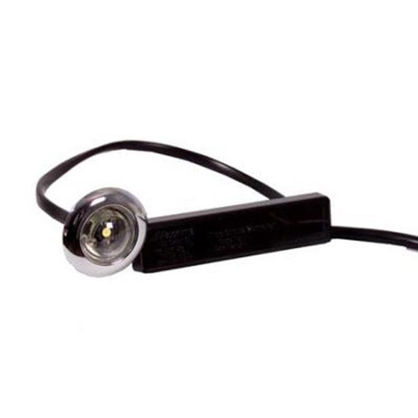 Round White LED Micro Strobe Light W/ Stainless Steel Bezel & Clear Lens