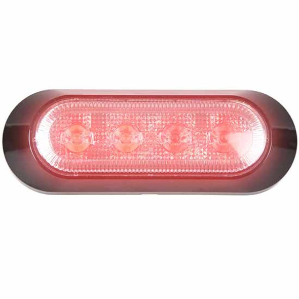 4 Diode Ultra Thin Profile Warning Light - Clear LED / Red Lens