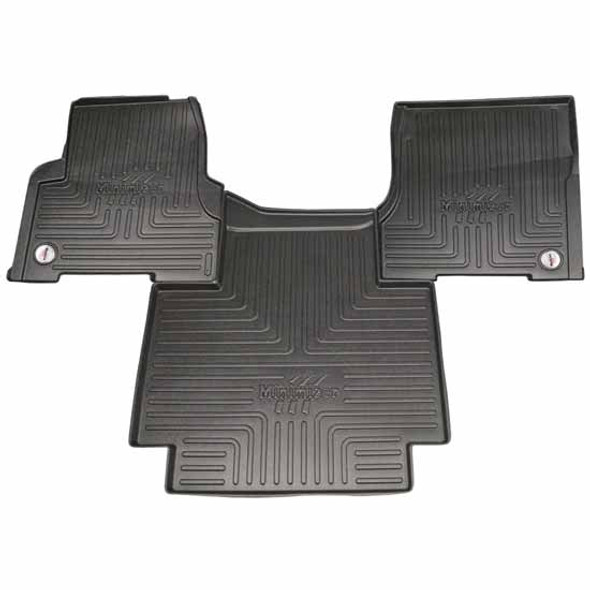 Minimizer Black Floor Mat 3 Piece Set For Volvo VNL Gen II, VT880 W/ Automatic Transmission