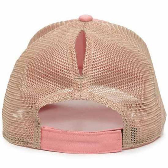 CSM Womens Ponytail Hat - Coral