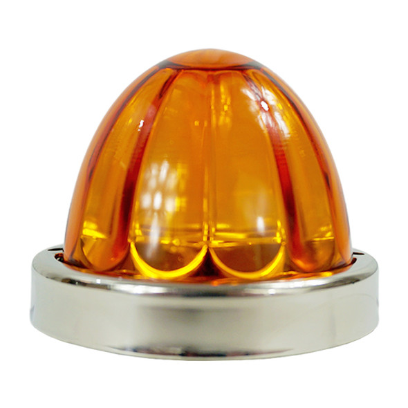 Legendary Glass 3-1/2 Inch Watermelon Amber-Amber LED Light W/ SS Bezel-5 Pack Legendary Glass 3-1/2 Inch Watermelon Amber-Amber LED Light W/ SS Bezel-5 Pack