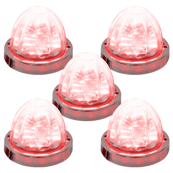 Legendary Glass 3-1/2 Inch Watermelon Red-Clear LED Light W/ SS Bezel-5 Pack Legendary Glass 3-1/2 Inch Watermelon Red-Clear LED Light W/ SS Bezel-5 Pack