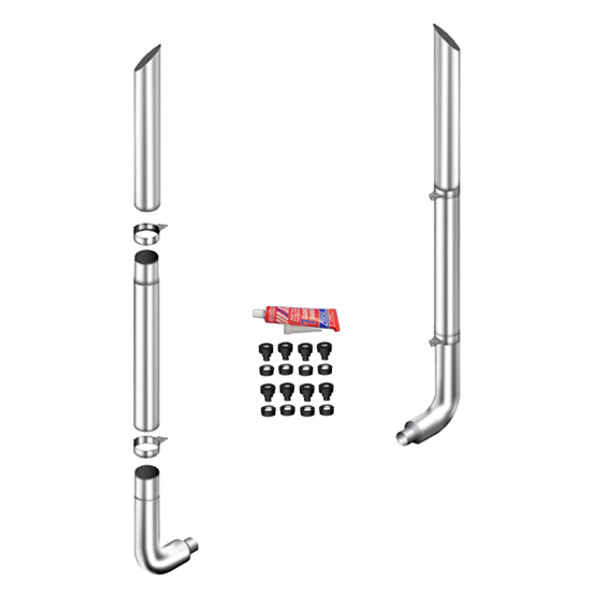 Lincoln Chrome 7-5 X 108 Inch Exhaust Kit W/ Miter Stacks & Long Drop Elbows
