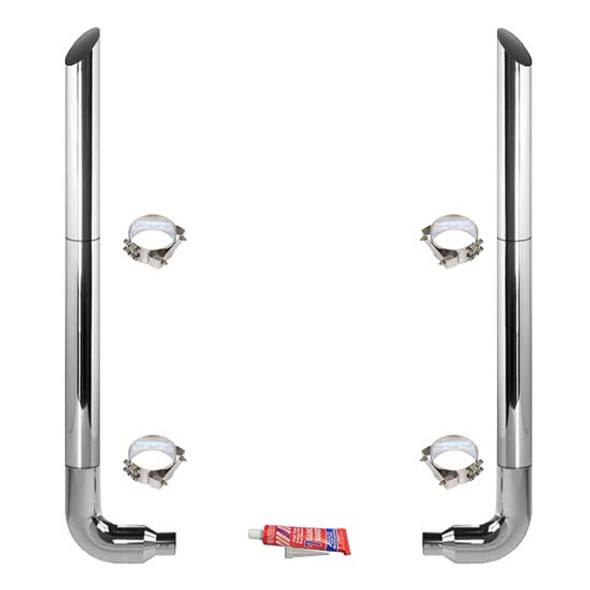 BESTfit 7-5 X 102 Inch Chrome Exhaust Kit With Miter Cut Stacks For Freightliner Classic & FLD