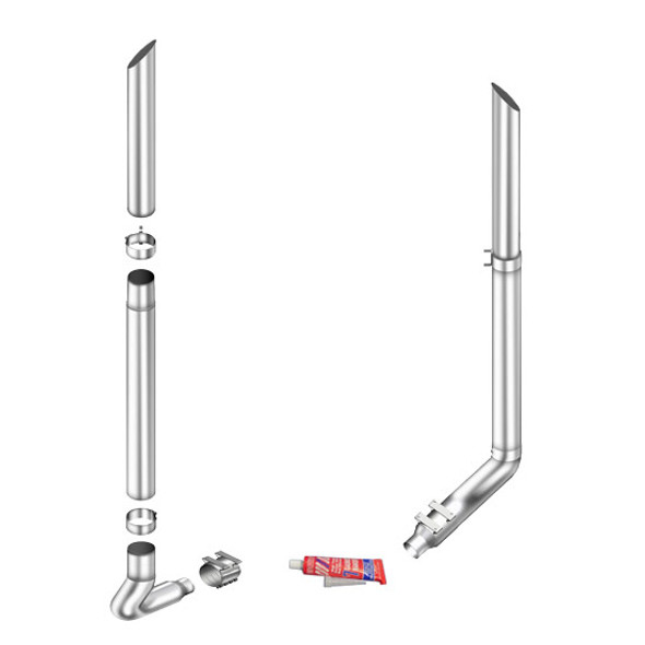 Lincoln Chrome 6-5 X 108 Inch Exhaust Kit With Miter Stacks & K180-18616 Elbows