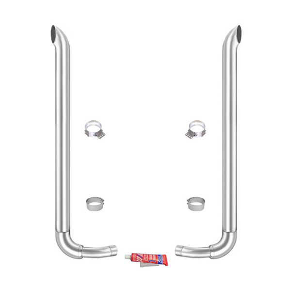 Lincoln Chrome 6-5 X 108 Inch Exhaust Kit With Curve Stacks & K180-14764 Elbows