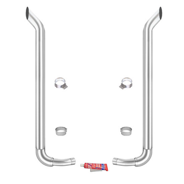 Lincoln Chrome 7-5 X 108 Inch Exhaust Kit With Bull Hauler Stacks & K180-14764 Elbows