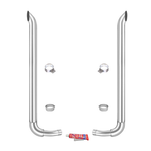 Lincoln Chrome 7-5 X 108 Inch Exhaust Kit With West Coast Turnout Stacks & K180-14764 Elbows