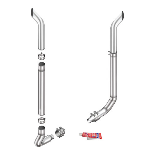 Lincoln Chrome 7-5 X 114 Inch Exhaust Kit With Bull Hauler Stacks & M66-1271 Elbows