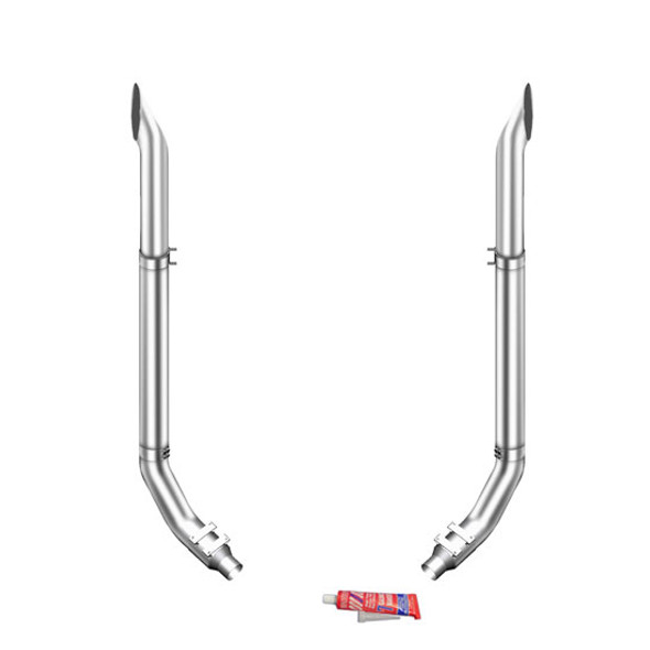 Lincoln Chrome 7-5 X 114 Inch Exhaust Kit With Short 30 Stacks & K180-18615 Elbows