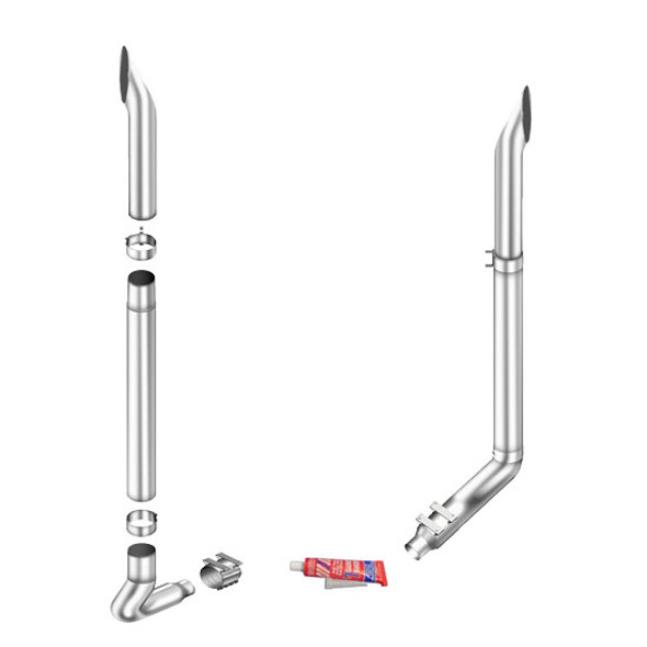 Lincoln Chrome 7-5 X 96 Inch Exhaust Kit With Short 30 Stacks & K180-18616 Elbows