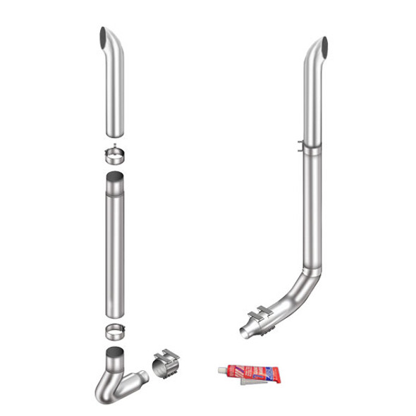 Lincoln Chrome 8-5 X 114 Inch Exhaust Kit With Curve Stacks & M66-1271 Elbows