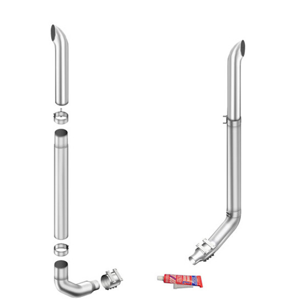 Lincoln Chrome 8-5 X 96 Inch Exhaust Kit With Curve Stacks & M66-1270 Elbows