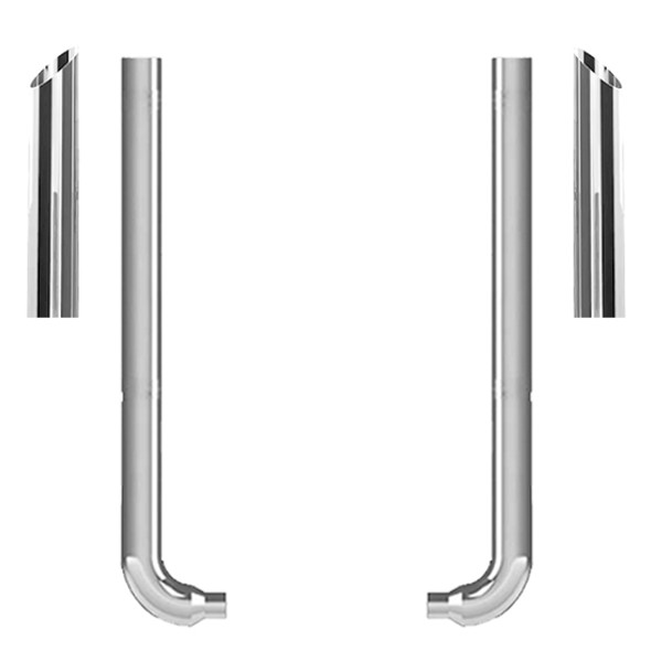 Western Star Lowmax 2002-2006 7 X 52 Inch Quiet Spool & Picket XL Exhaust Kit W/ 36 Inch Miter Stacks