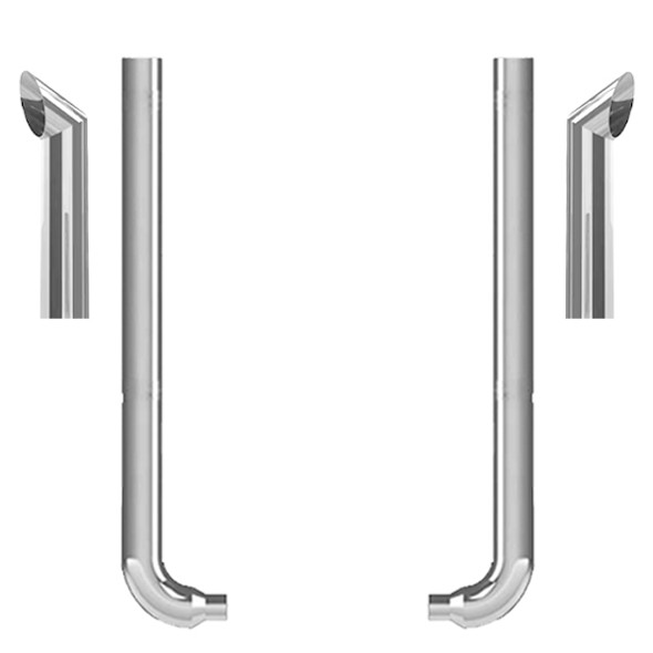Western Star Lowmax Daycab 2002-2006 8 X 52 Inch Quiet Spool & Picket XL Exhaust Kit W/ 54 Inch Chiino Stacks
