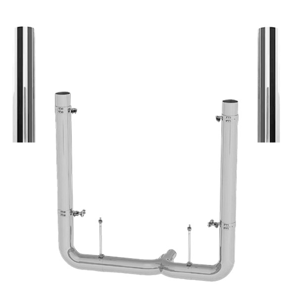 Peterbilt Day Cab 359 1967-1987 6 X 55 Inch Spool & DR Pickett Exhaust Kit W/ 54 Inch Flat Top Stacks