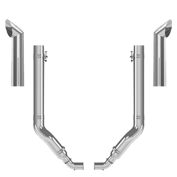 Peterbilt 389 Glider 2011-2023 6 X 55 Inch Quiet Spool Exhaust Kit W/ 54 Inch Chino Stacks