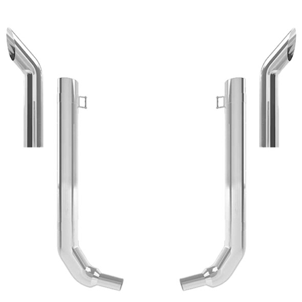 Kenworth W900L 5 X 52 Inch Quiet Spool & Over 40 Inch Box Exhaust Kit W/ 36 Inch Bull Hauler Stacks