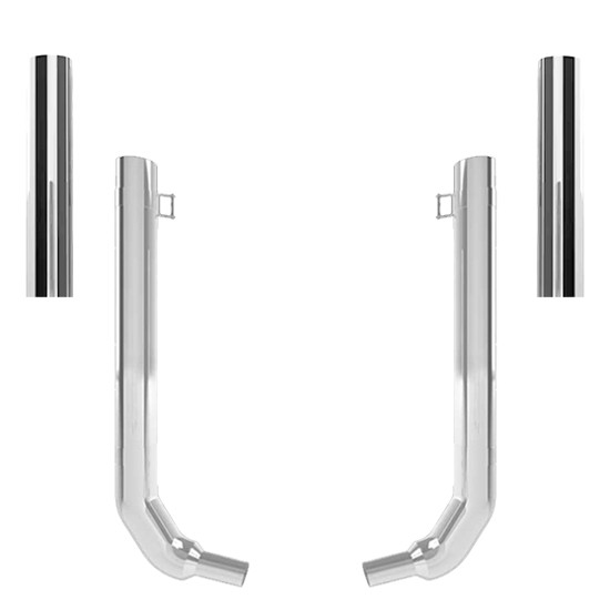 Kenworth W900L 5 X 52 Inch Quiet Spool & Over 40 Inch Box Exhaust Kit W/ 60 Inch Flat Top Stacks