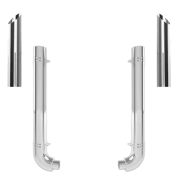 Western Star 4964 Constellation 5 X 52 Inch Quiet Spool & OEM Style Elbow Exhaust Kit W/ 60 Inch Miter Stacks