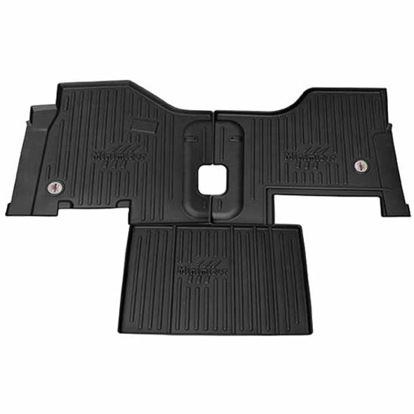 Kenworth T680, T880 Peterbilt 567, 579 W/ GRA-MAG Air Ride Driver Seat & Static Passenger Seat W/ Storage/ Battery Box Minimizer Thermoplastic Floor Mat Set - 3 Piece