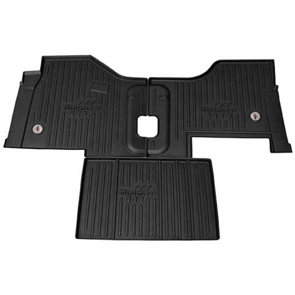 Kenworth T680, T880, Peterbilt 567, 579 W/ Sears Air Ride Driver Seat & Static Passenger Seat W/ Storage/Battery Box Minimizer Thermoplastic Floor Mat Set - 3 Piece