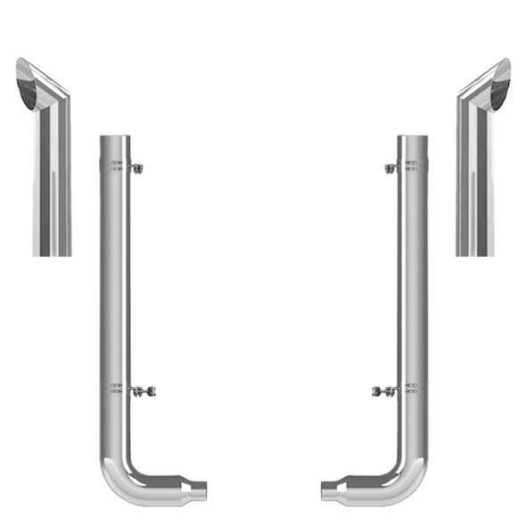 Peterbilt 378, 379, 389 Glider 7-5 X 55 Inch Spool & Pickett Style Elbow Exhaust Kit W/  68 Inch Chino Stacks