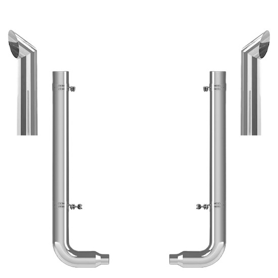 Peterbilt 359 1967-1987 7-5 X 55 Inch Spool & Pickett Style Elbow Exhaust Kit W/  68 Inch Chino Stacks