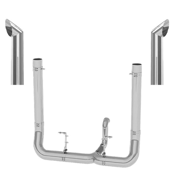 Kenworth W900A 1961-1982 6-5 X 48 Inch Spool & Low Line Elbow Exhaust Kit W/  68 Inch Chino Stacks