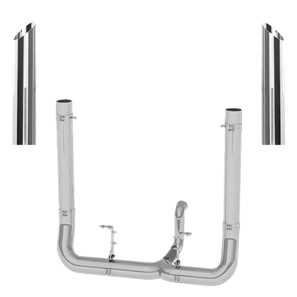 Kenworth W900A 1961-1982 8-5 Inch Spool & Low Line Elbow Exhaust Kit W/  68 Inch Miter Stacks