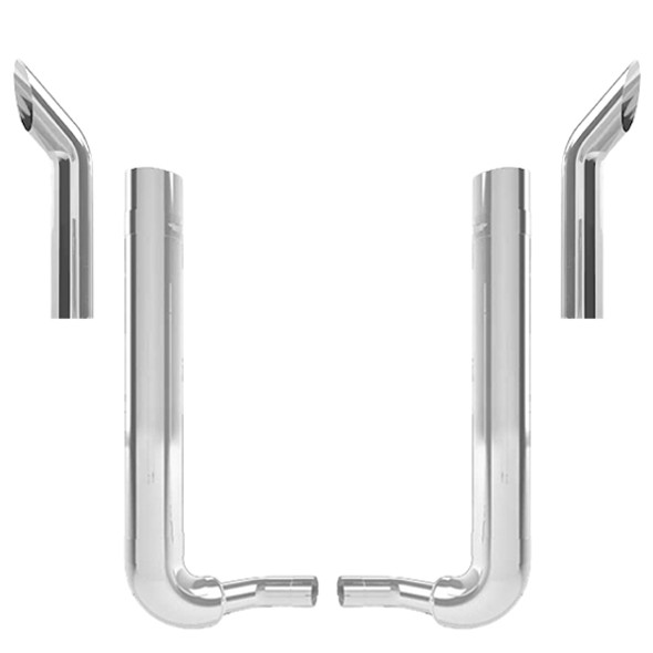 Kenworth W900B 1982-2024 8-5 Inch Spool & Over Frame Elbow Exhaust Kit W/  68 Inch Bull Hauler Stacks