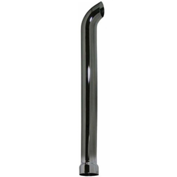 BESTfit Chrome 5 Inch Curve Turn Out Exhaust Stack - 18 Inch Length With Inside Diameter Inlet-Expanded