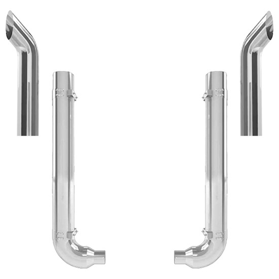 Western Star 4964EX, 4964FX Constellation 8-5 Inch Spool & Constellation Elbow Exhaust Kit W/  68 Inch Curve Stacks