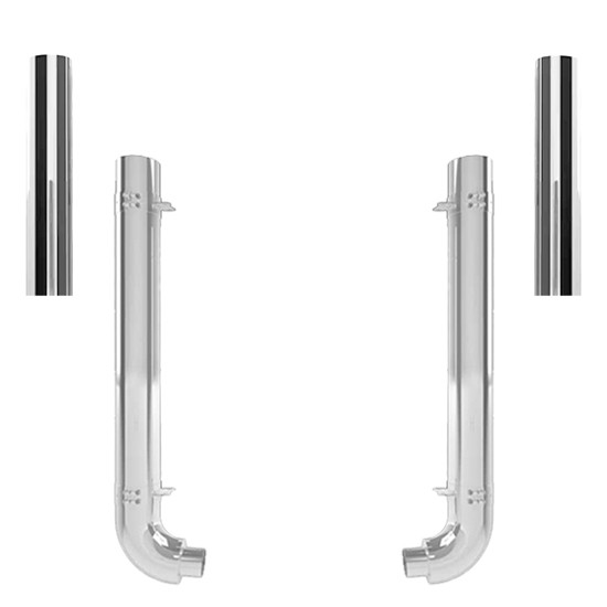 Western Star 4964 Heritage 1988-1995 7-5 Inch Spool & Heritage Elbow Exhaust Kit W/  68 Inch Flat Top Stacks