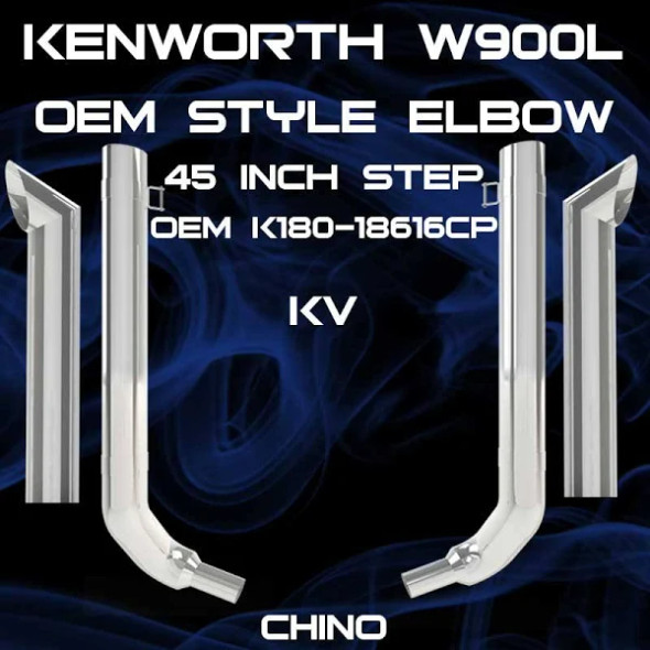 Kenworth W900L w/ 45" Step 8" OEM Elbow Exhaust Kit
