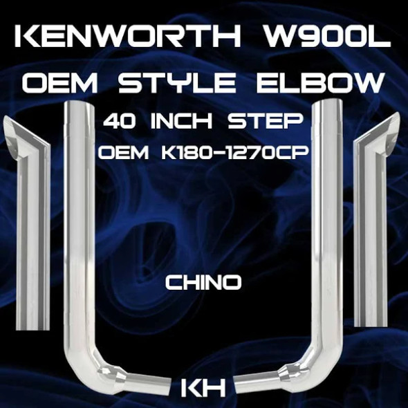 Kenworth W900L w/ 40" Step 6" OEM Elbow Exhaust Kit