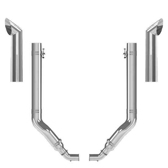 Peterbilt 389 2011- 2019 5 Inch Double Bend Exhaust Kit W/ 48 Inch Chino Stacks