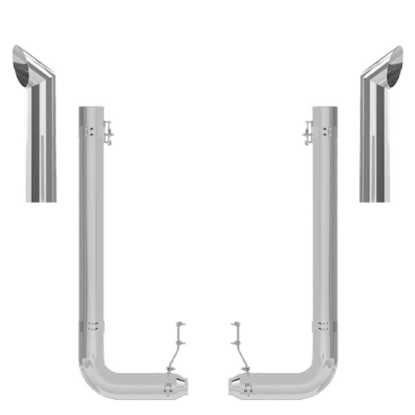Peterbilt 389 Day Cab 2011- 2017 7-5 X 62 Inch Spool & Rod Picket Exhaust Kit W/ 68 Inch Chino Stacks