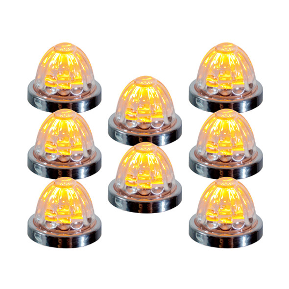 Small Watermelon Style Dual Function Light With Amber LED & Clear Glass Lens By Legendary
